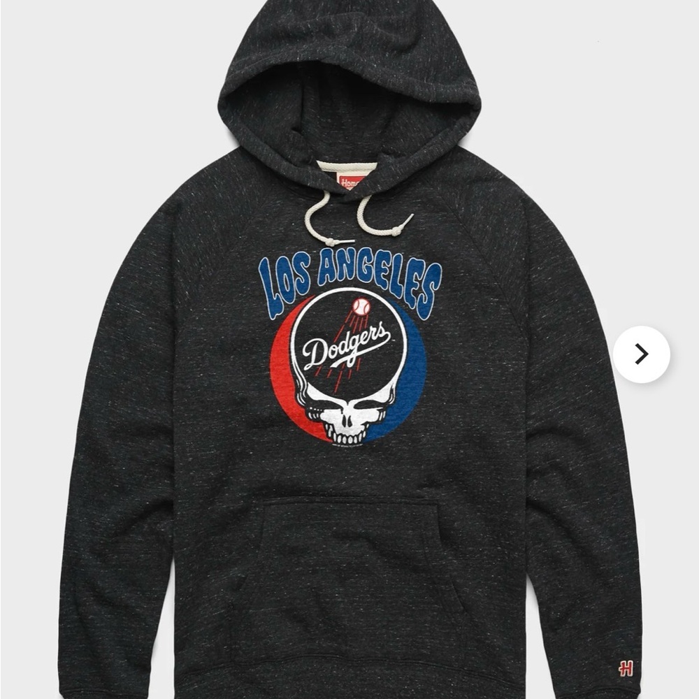 Homage MLB x Grateful Dead x LA Los Angeles Dodgers Hoodie Grey Sz L Large